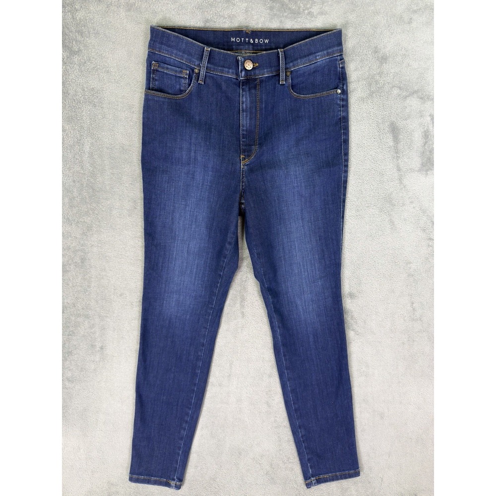 Mott & Bow Jeans Womens 29x28 Blue High Rise Skinny Dark Wash Stretch Preppy